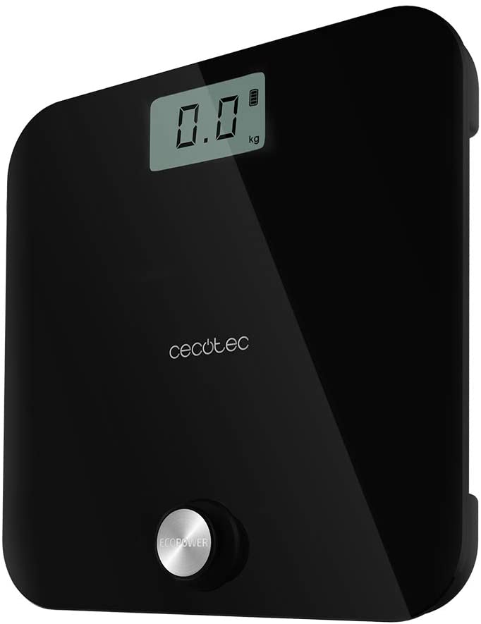 Cecotec Surface Precision 9450 Full Healthy Báscula Eléctrica de Baño Digital Inteligente con Plataforma De Cristal Templado Pantalla LCD Máxima 180kg Incluye Cinta Métrica Medición Precisa de 10 Parámetros: 10000 HEALTHY BLACK