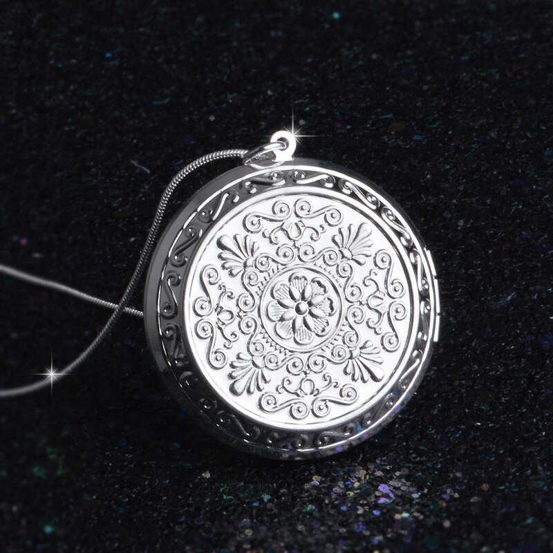 Vintage Earl Paleis 925 Sterling Zilveren Ketting Ronde Medaillon Hanger Ketting Foto Kraag Kettingen Valentijnsdag