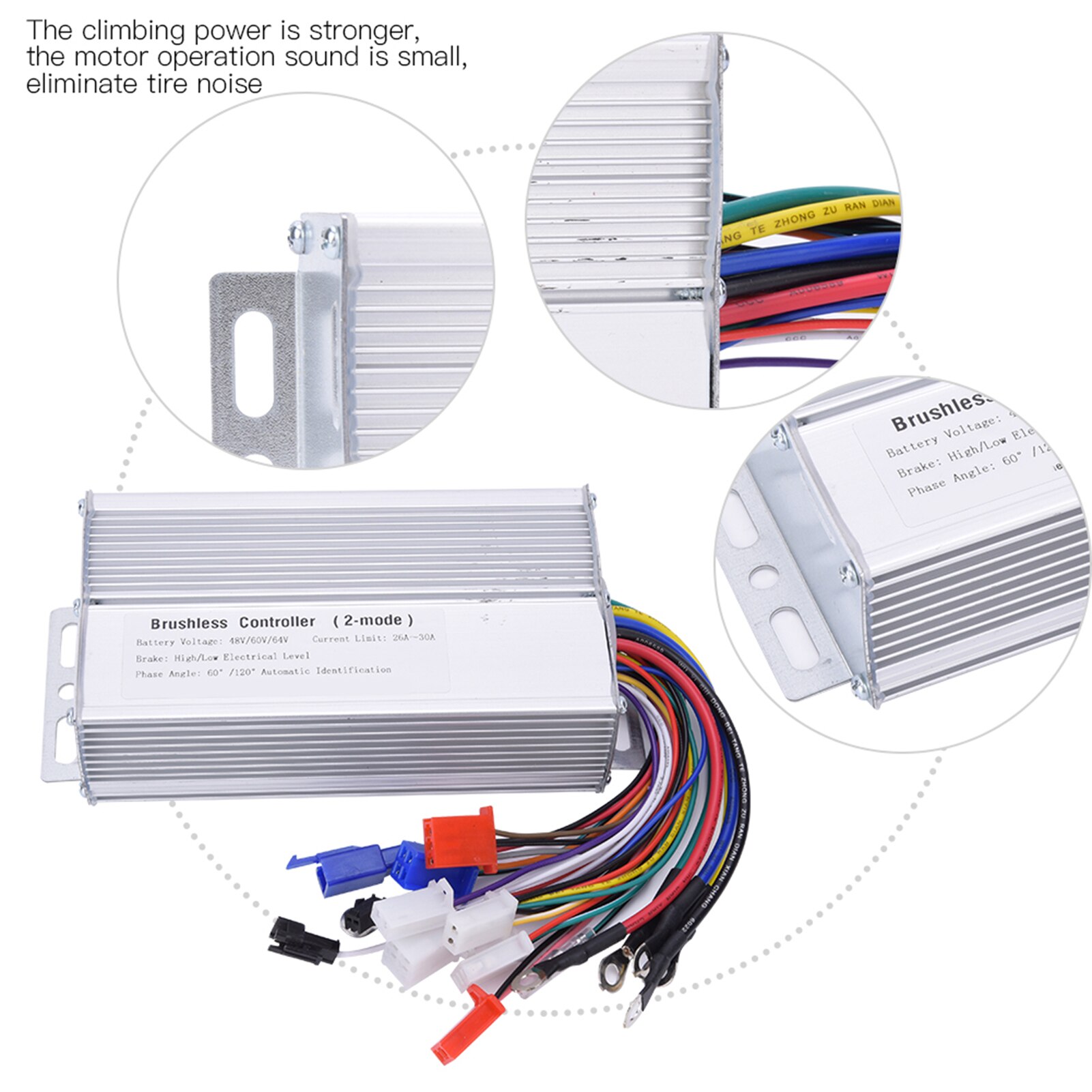 48V 60V 64V 1000W-1500W Electric Bicycle Brushless Speed Motor Controller 12-Tube Electric Scooter Motor Controller