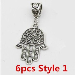6 Stks/pak Verschillende 6 Stijlen Viking Charms Haar Vlecht Dread Baard Dreadlock Kralen Manchetten Ringen Hoofddeksels Sieraden Voor Mannen Vrouwen: 6pcs Style 1