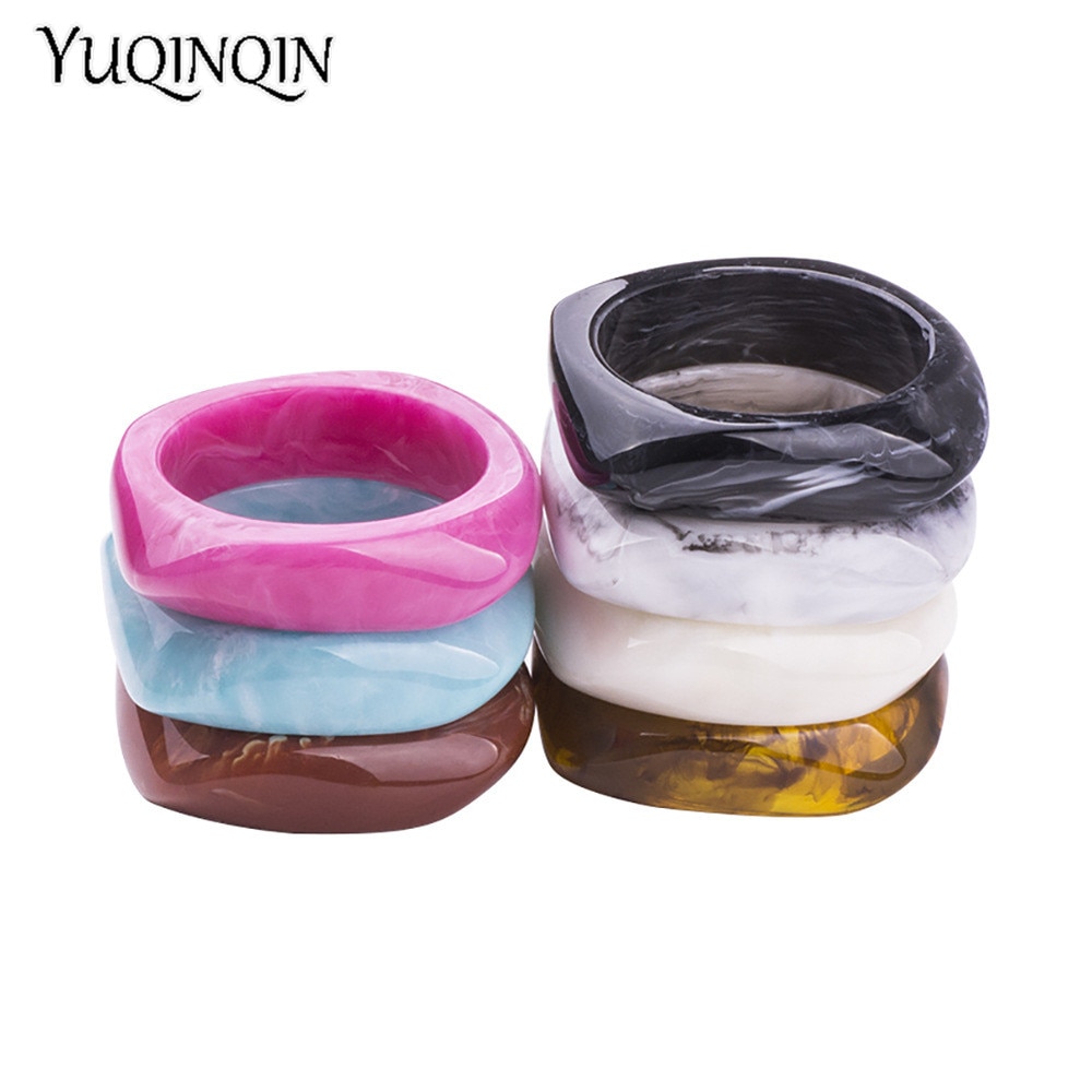 Klassieke Mode Hars Manchet Armbanden Armbanden voor Vrouwen Acryl Brede Onregelmatige Geometrische Armbanden Vrouwelijke Charme Sieraden