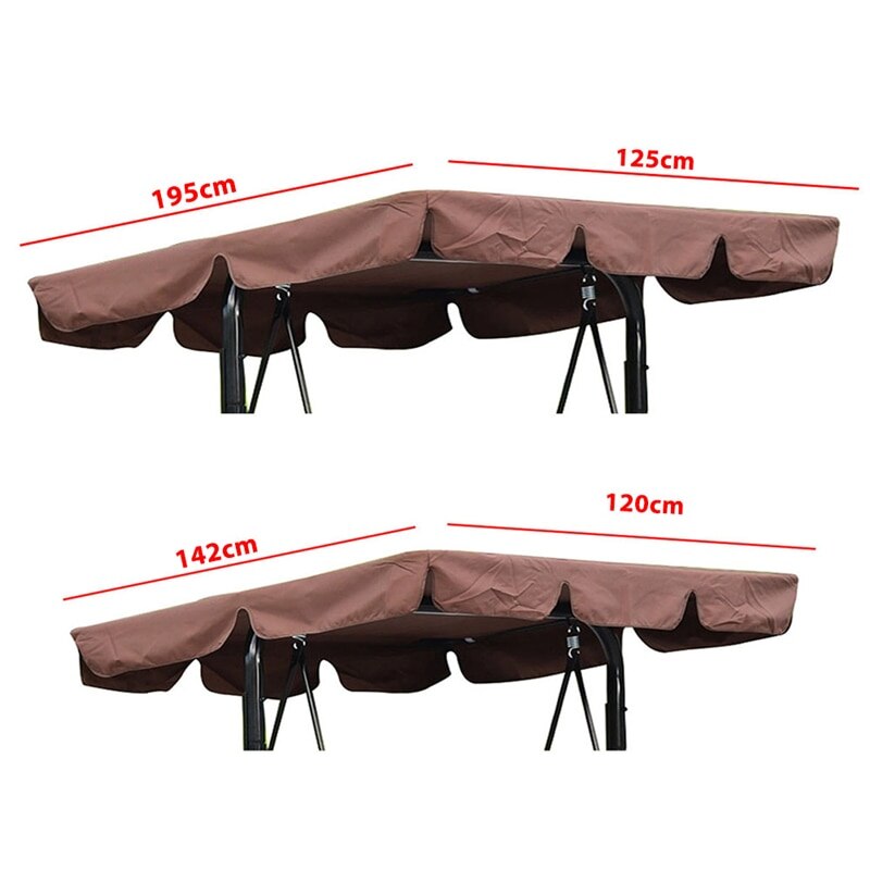 2/3 Seat Garden Swing Chair Canopy Cover Shade Sail Waterproof UV Resistant Outdoor Yard Hammock Tent Swing Top Cover NO Fade