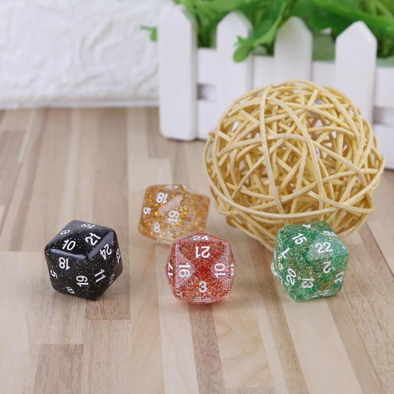 2pcs 24 Sided Transparent Resin Digital Dice RPG Game Dices