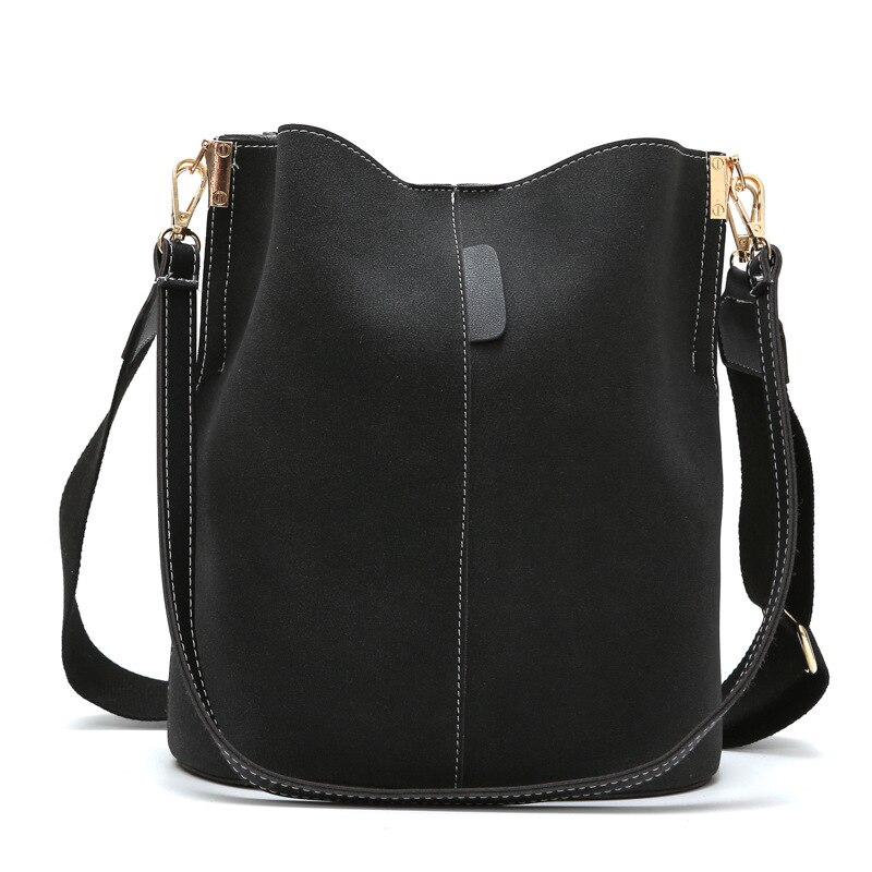 Dames schoudertassen handtassen dames scrub dagelijkse reis crossbody tas meisjes tassen dames handtassen emmer  b053: Zwart