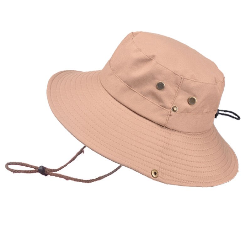 Outdoor Zonnehoed Mannen Bergbeklimmen Grote Rand Ademend Hoed Mannen Zon Bescherming Uv Visser Hoed Cap: Khaki