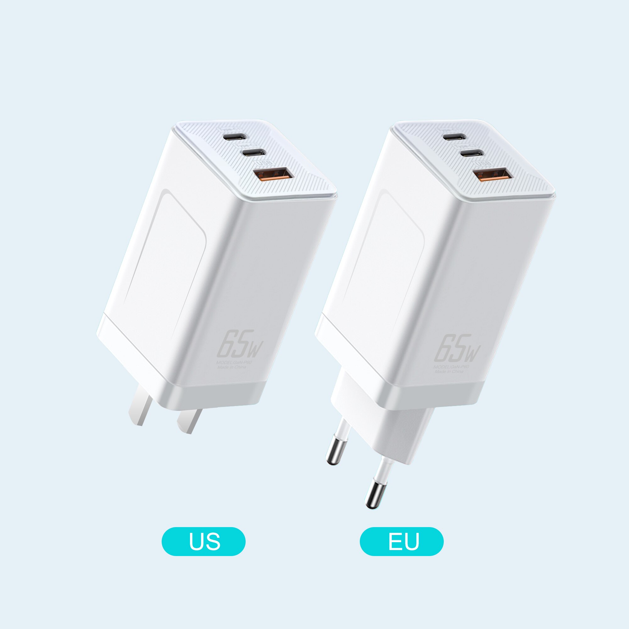 65W Gan Usb C Lader Snel Opladen QC4.0 Qc PD3.0 Usb Type C Fast Charger Voor Iphone 12 Pro max Macbook Huawei Samsung