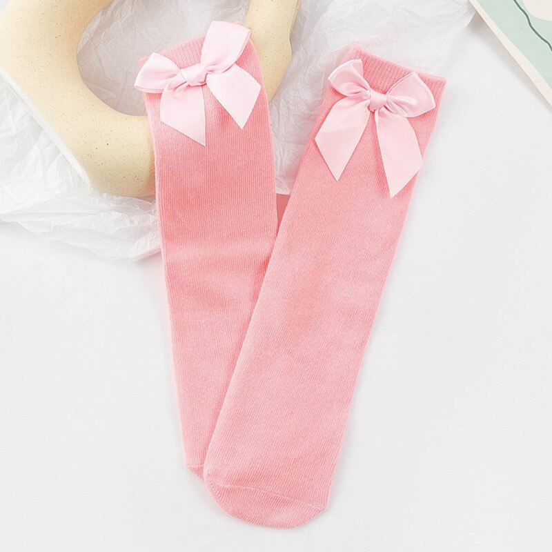 CozyWay – chaussettes hautes pour bébés filles, 1 paire de bas longs à volants pour nourrissons et tout-petits, uniforme scolaire, Leggings: 1 Pair  Pink