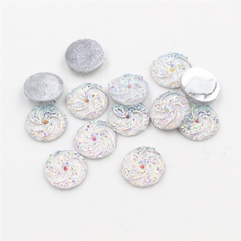 40pcs 12mm Mix Colors Windmill Style Flat back Resin Cabochon For Bracelet Earrings accessories: G1-07