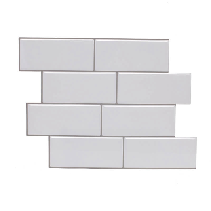 Vividtiles Thicker Peel And Stick Premium Wall Tiles White Subway For Bathroom Shower Kitchen Backsplash - 5 Pieces Pack