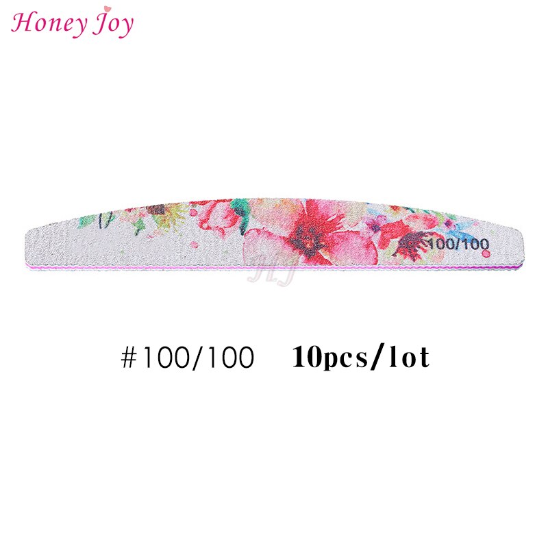 Grit #80/#100/#180 Curve Dubbele Side Nagelvijlen Nagelvijl Buffer Schuurblok Polish wasbare Bestand Manicure Gereedschap: 10 pcs Grit 100