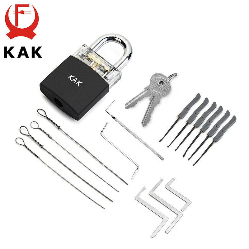 KAK Locksmith Practice Lock Tension Wrench Tool Pick Set Hook Combination Padlock Broken Key Extractor Tools Hardware With Cover: As shown in Figure 5