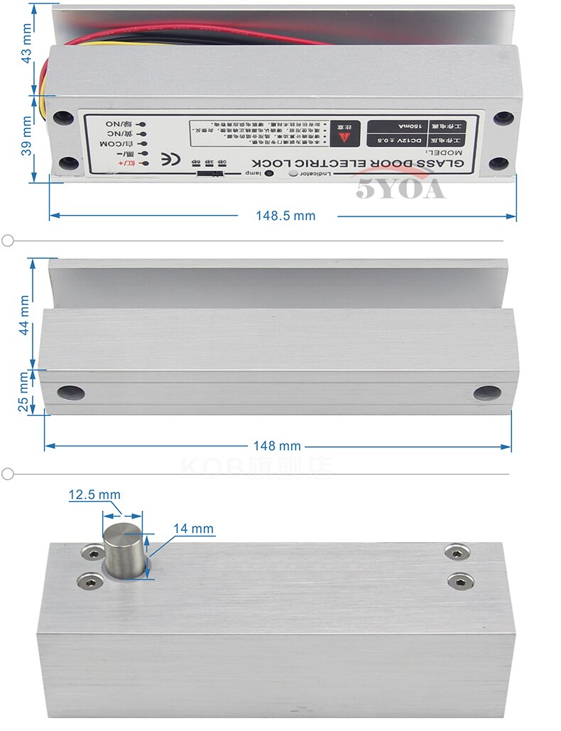 Electric Lock, Drop Bolt Lock Fail Safe DC 12V, Electronic Door Lock, NC Mode, DC with Time Delay for Access Control System Electric Lock, Drop Bolt Lock Fail Safe DC 12V, Electronic Door Lock, NC Mode, DC with Time Delay for Access Control System