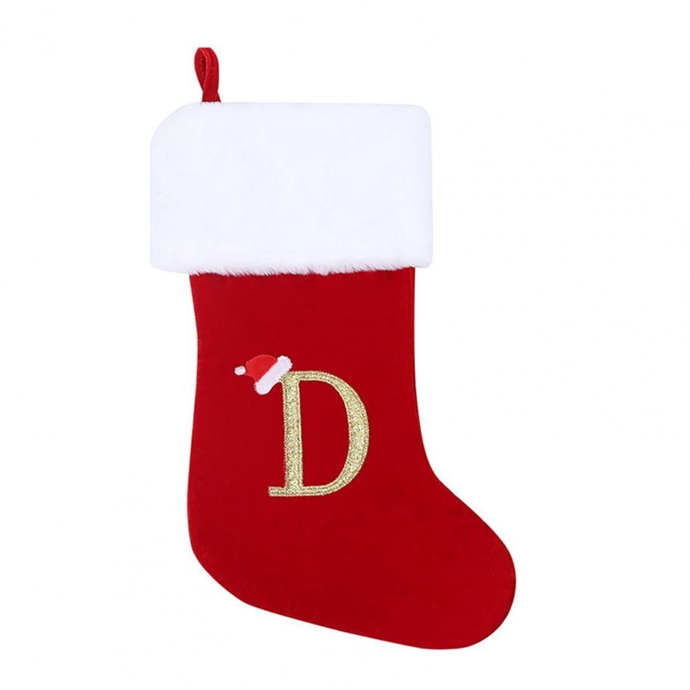 Bas de noël avec lettres nordiques imprimées, fabrication exquise avec lettres de l'alphabet, bas de noël pour la maison: D