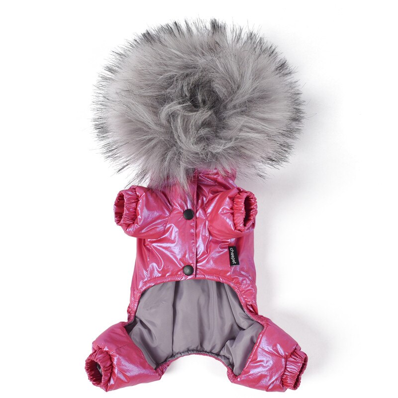 Winter Dog Clothing Jumpsuit Dog Down Coat Jacket Warm Pet Costume Apparel Puppy Outfit Pomeranian Poodle Bichon Dog Clothes: Red / M