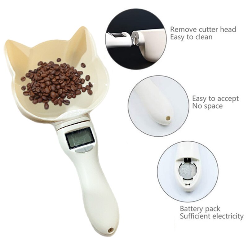 Pet Food Scale Electronic Measuring Tool for dog cat feeding bowl Measuring Spoon Kitchen Scale 800g/1g Digital Display