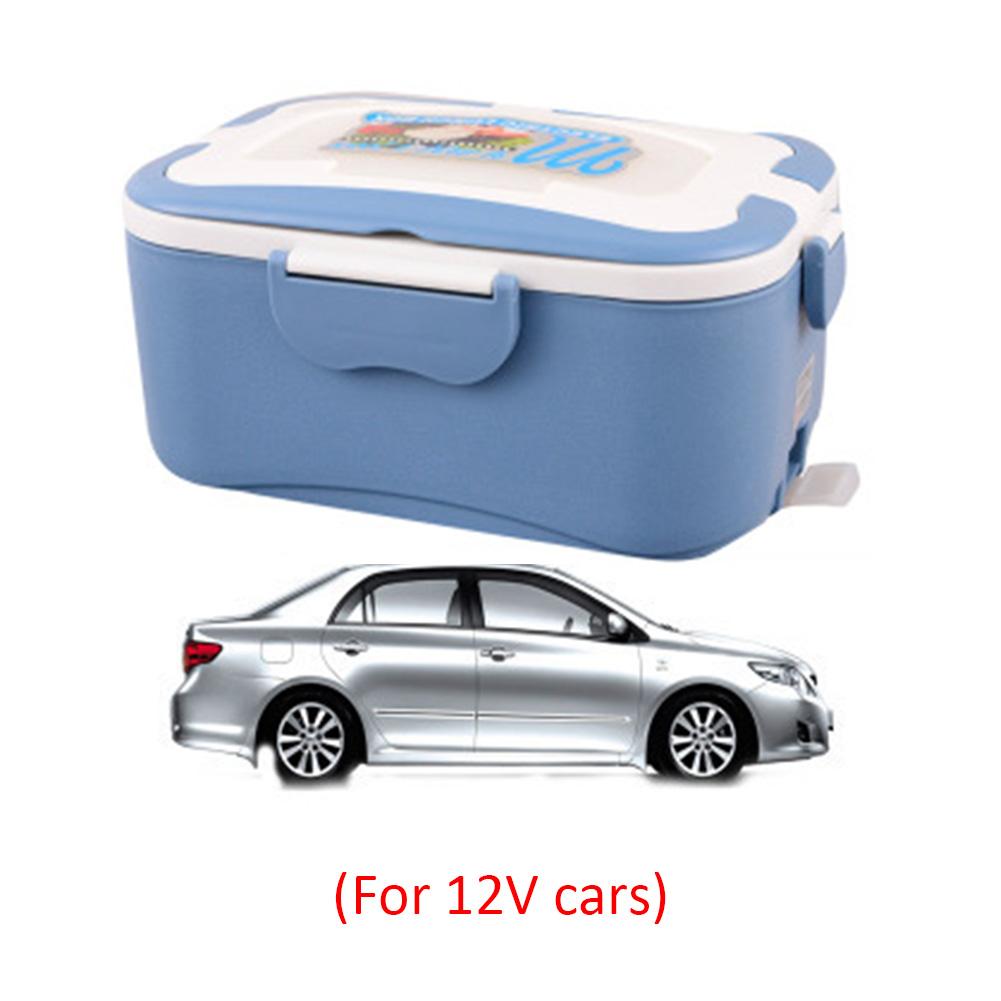 12/24v 1.5l bærbar bil opvarmning madkasse bil elektrisk madkasse plug-in isolering madvarmer til chauffør: Blå 12v bil