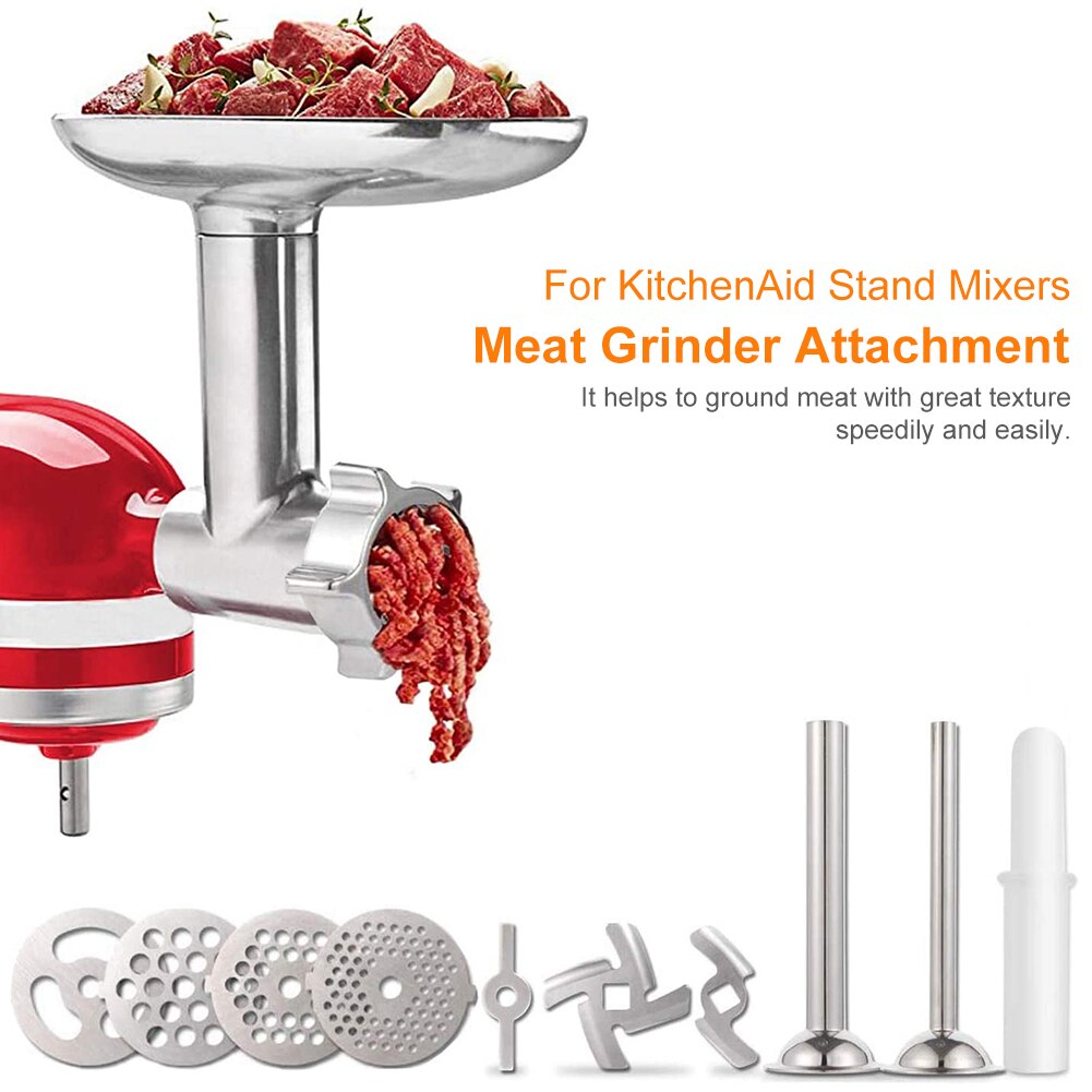 Accessoires Hachoir à Viande KitchenAid - Kit Complet Saucisses, Kubbe Et Galettes Burger - Compatible Robot Ménager