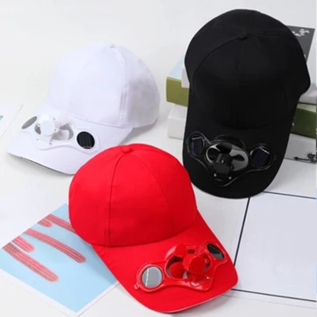 Solar fan cap Sunscreen cap Fan Cooling Baseball Cap Cotton Embroidered Satin Energy-saving Breathable
