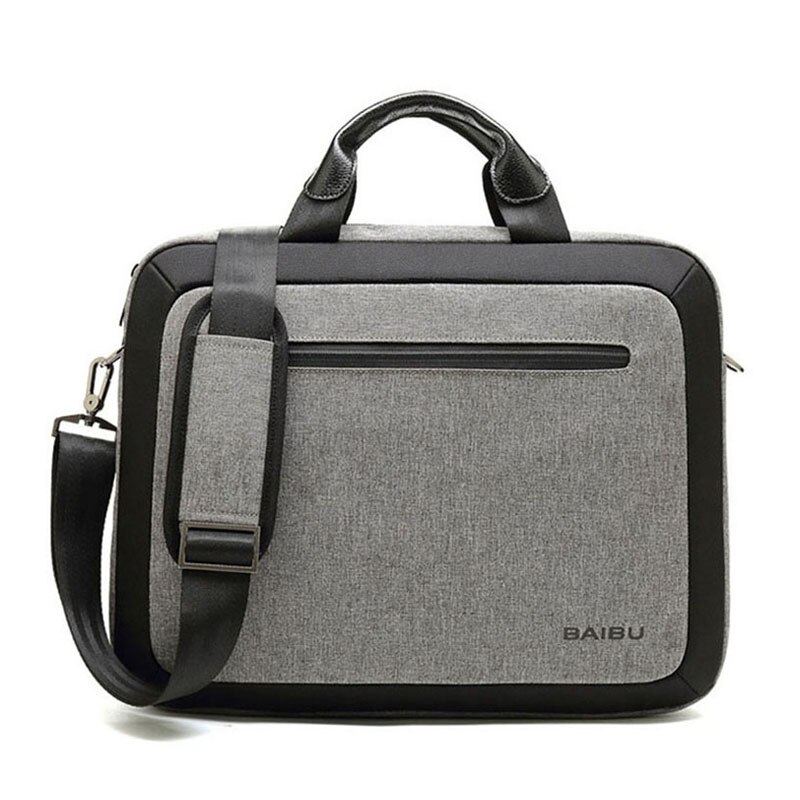 Herre taske vandtæt bærbar dokumentmappe business skulder crossbody tasker stor messenger taske håndtaske multifunktion mulepose  xa181zc: Grå