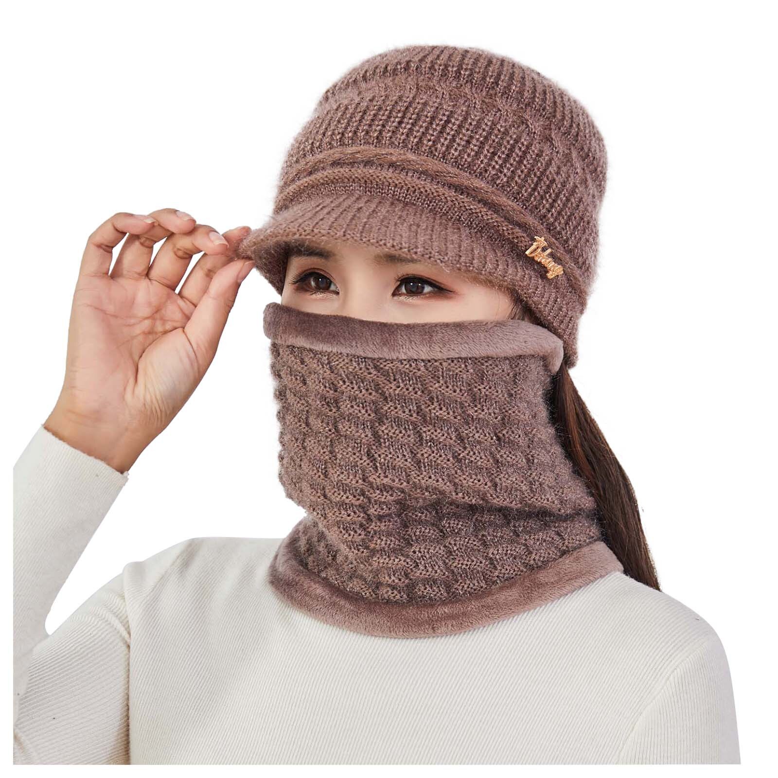 Hiver aîné femme chapeau moyen âge dame laine tricoté grand-mère casquette Gorras rayures mère chapeau écharpe cagoule Beanie: B