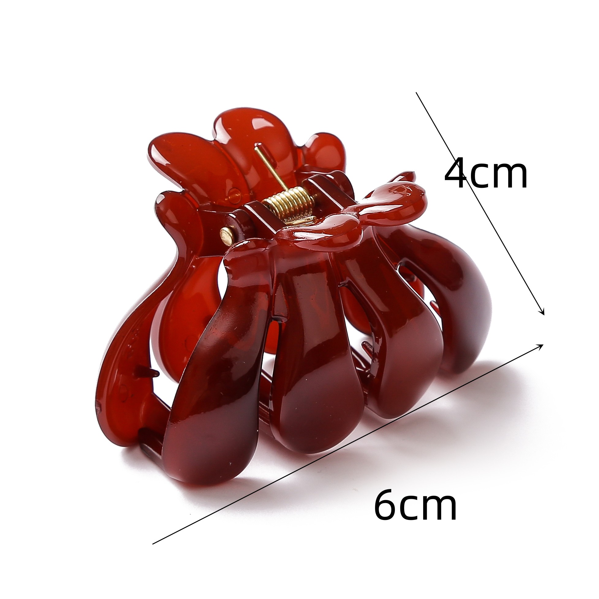 Pinza de pelo de plástico para mujer y niña, 6cm de largo, pinza de pelo de cangrejo, accesorios para el cabello rojo, estilo de ,