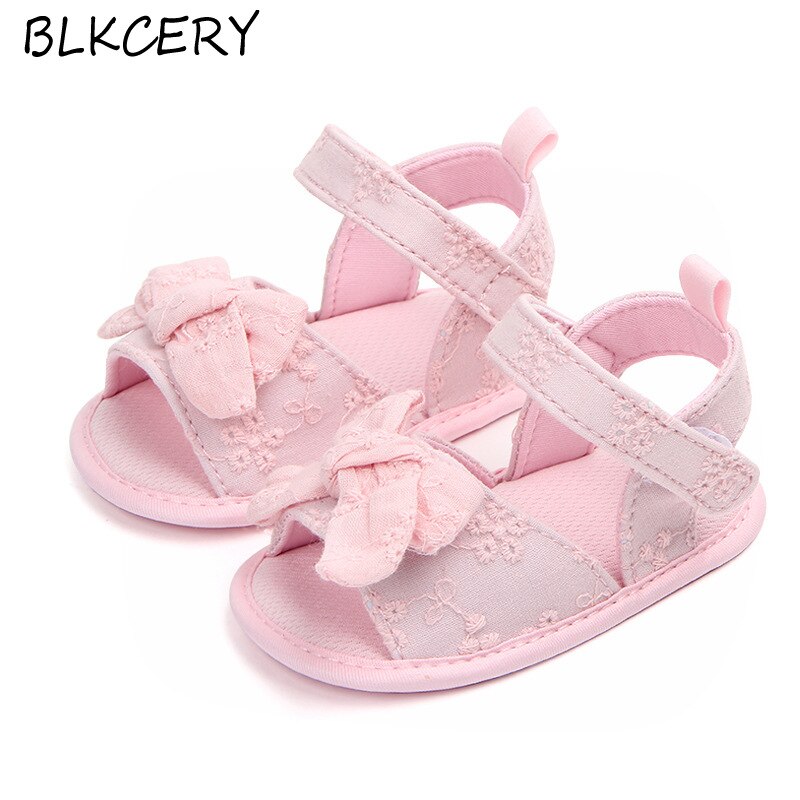 Pasgeboren Baby Meisje Sandalet Bows Peuter Zomer Roze Schoenen Open Teen Sandalen Baby Slippers Prinses Flats Douche