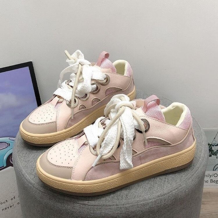 Latest Beautiful Girl Sports Shoes Comfortable Pink White Site 35-40: Pink / 40