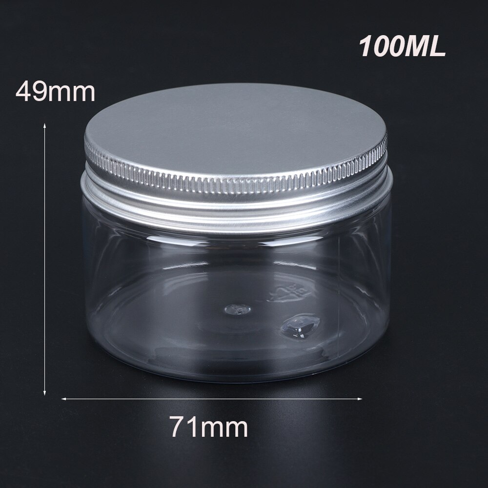 1 ud. Frasco de Bálsamo labial con tapa de aluminio de 30-250ml, envases de aceite, cera, muestra transparente vacía, caja de maquillaje, botella de viaje: 100ml