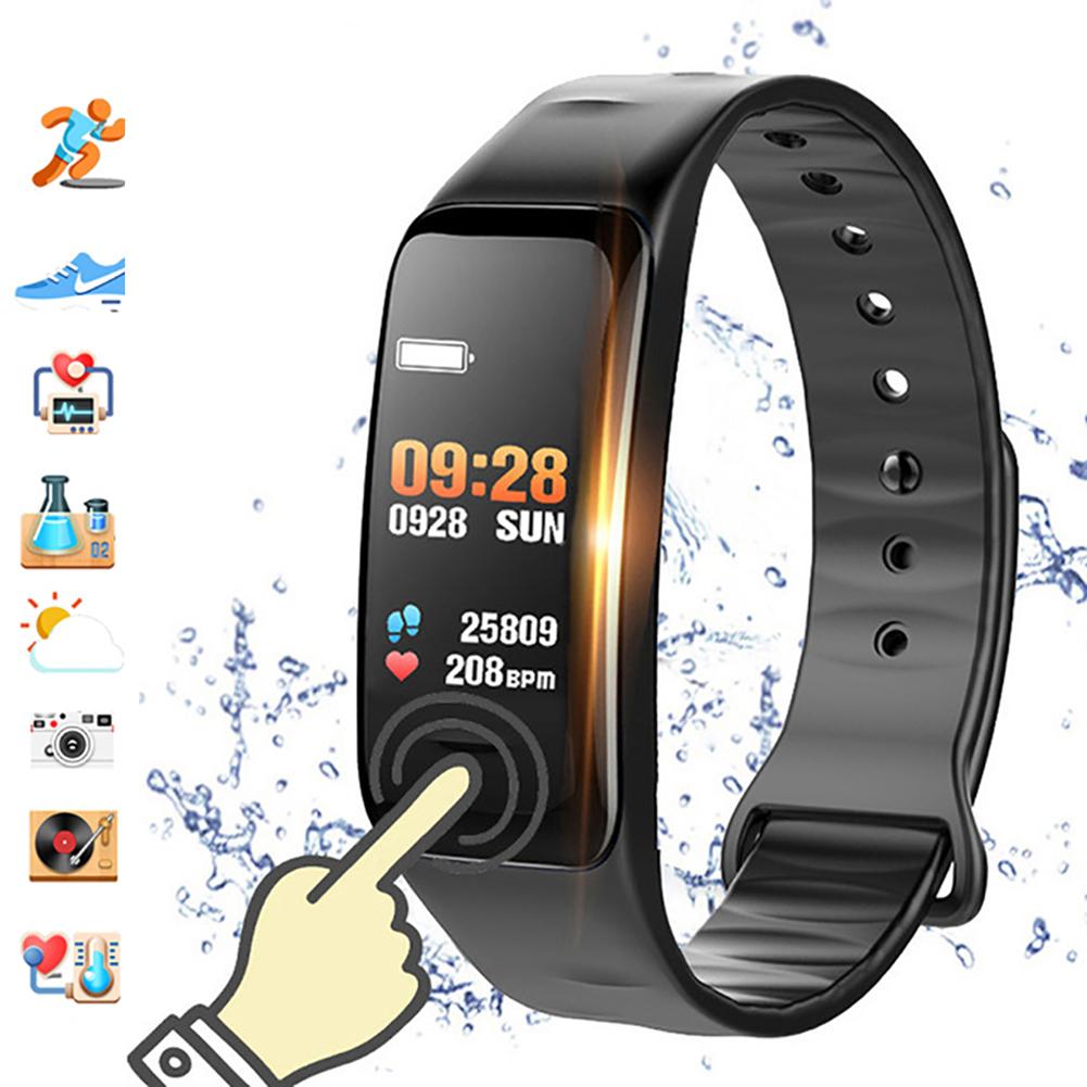 C1S Kleur Screen Hartslagmeter Fitness Tracker Sport Smart Armband Horloge