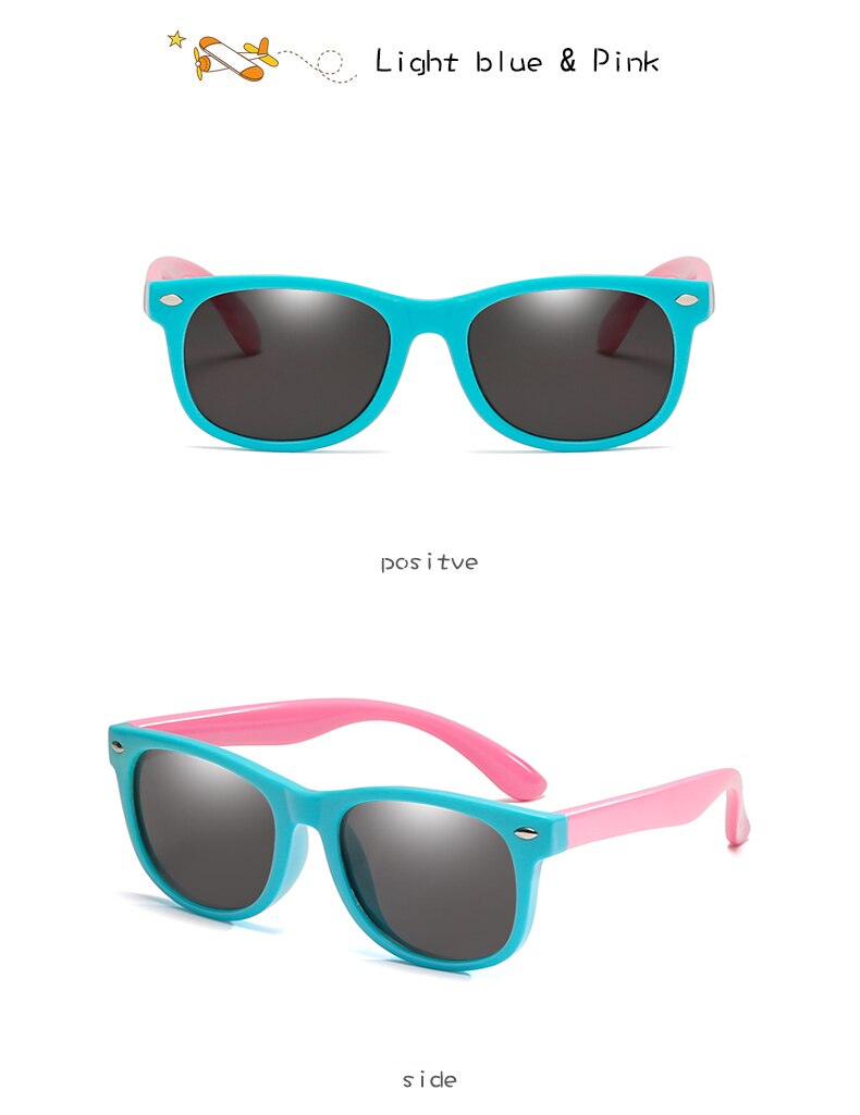 Lange Keeper Gepolariseerde Kids Zonnebril Jongens Meisjes Baby Baby Mode Zonnebril 100% UV400 Brillen Kind Shades Gafas Infantil: light blue pink