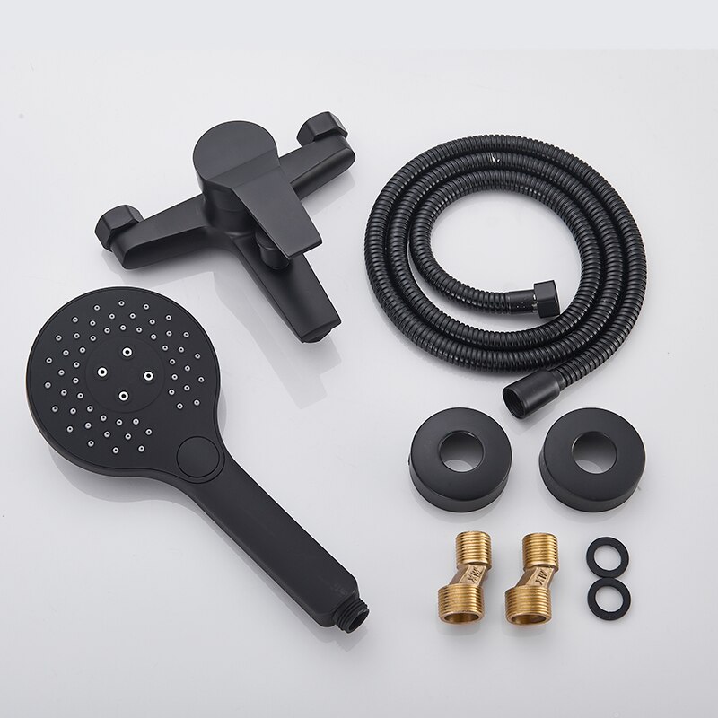 Quyanre Matte Black Bathroom Shower Faucet Bathtub Cold Water Mixer Tap Black Chrome Bathroom Shower Faucet Mixer Taps