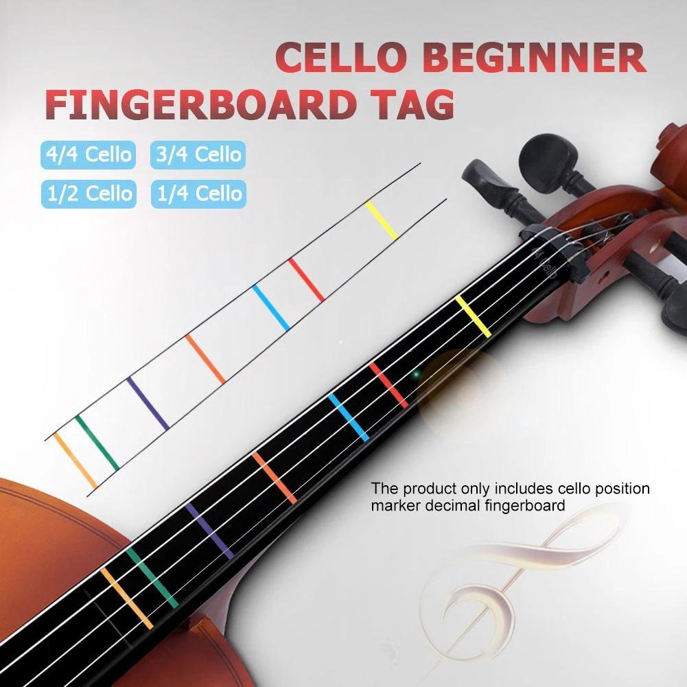 Cello Position Marker Decal Fingerboard Fret Guide Accessories Beginner Finger Sticker Cello White Label