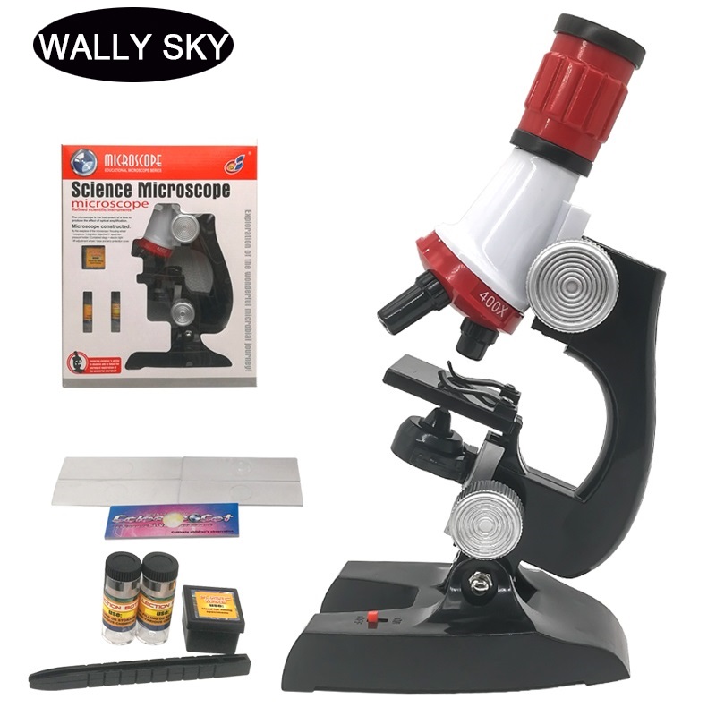 100X 400X 1200X Microscoop Kit Verlichte Monoculaire Biologische Microscoop Wetenschap Educatief Kinderen Toy Microscoop Aanwezig