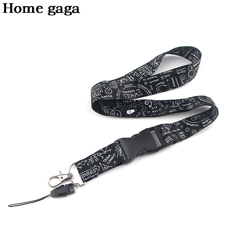 Homegaga-Llavero de fórmula matemáticas para teléfono, correa de cuello Punk de dibujos animados para llaves, tarjeta de identificación, cordones para teléfono móvil D2911
