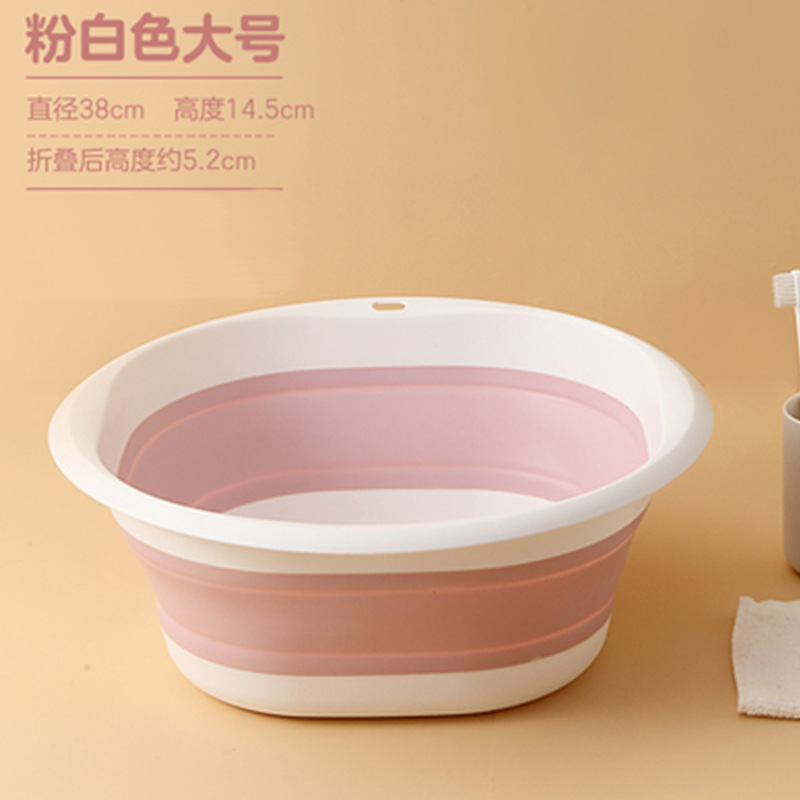 Plastic Folding Basins Portable Wash Basins Folding Laundry Tub Bathroom Kitchen AccessoriesTravel Folding Wash Basin 3 Size: pink-L