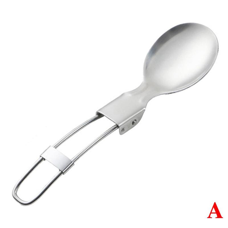 Outdoor Camping And Hiking Essential Portable Folding Utensils Fork And Eating And Spoon Cooking T5V1: Spoon