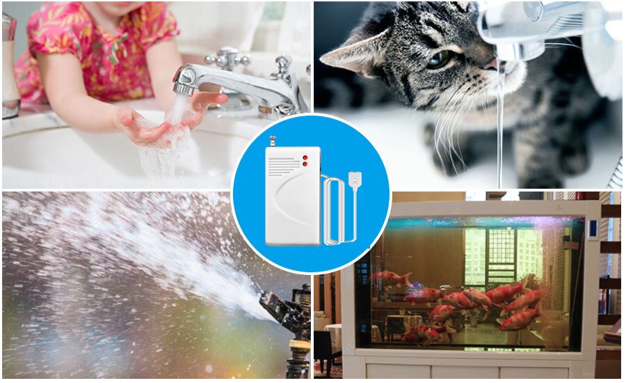 Sgooway 5Pieces 433MHz Wireless Water leak Detector water Leakage Sensor Work With Home Security PSTN gsm wifi Alarm System