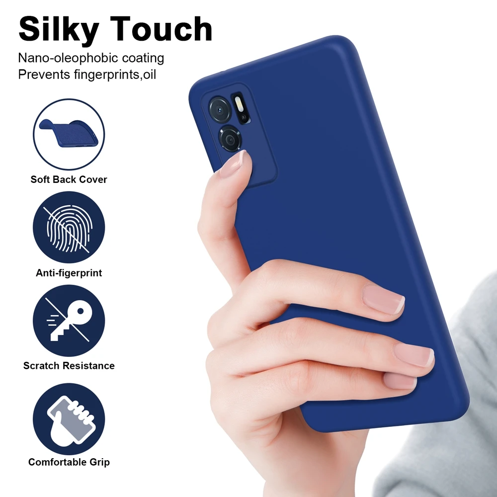 Liquid Silicon Phone Case for OPPO A15 A16 A15S A55 A57 A74 A95 A76 A96 A36 A53 A54S Cases Luxury Skin Feel Soft Back Cover