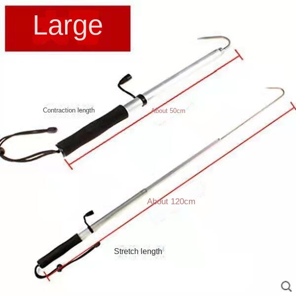 Stainless Steel Hook Retractable Hook Fish Anchor Fish Hook Fishing Hook Fish Control Ice Fishing Planer Hook Fishing Gear small: Silver