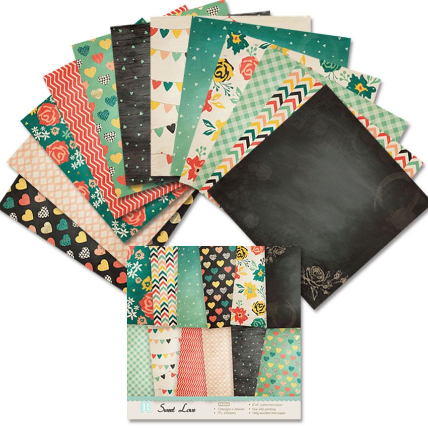 Zoete Liefde Stijl Scrapbooking Papier Pack Van 24 Sheets Handgemaakte Ambachtelijke Papier Ambachtelijke Achtergrond Pad 1228