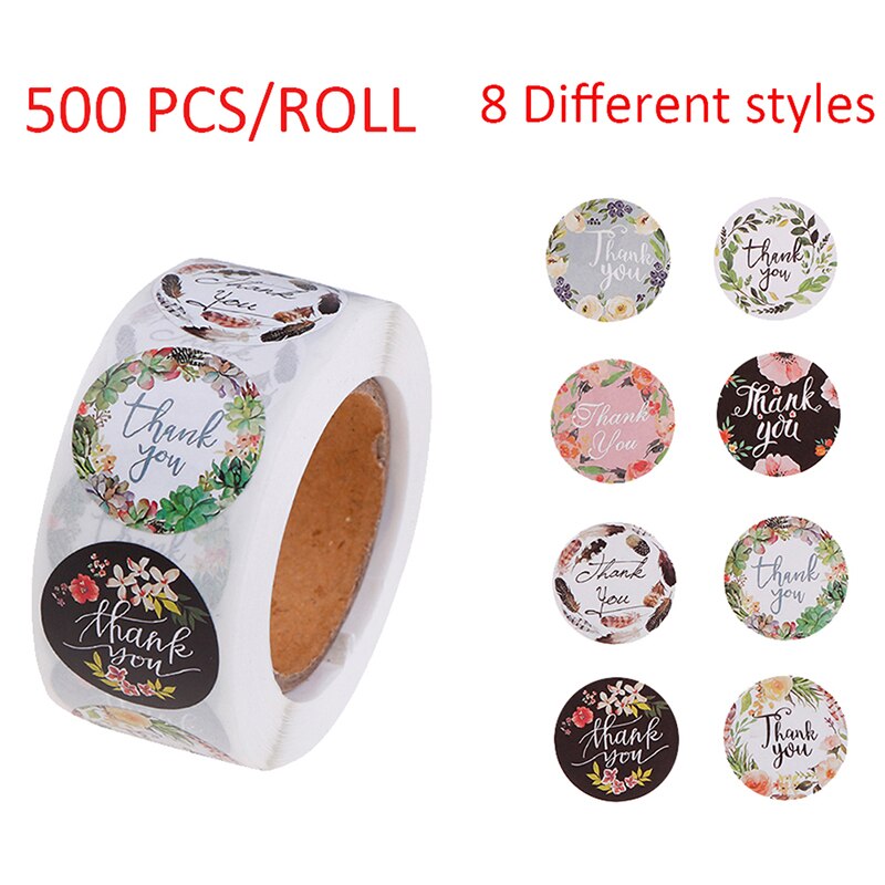 Pegatinas adhesivas con letras "Thank You'', 500 Uds., pegatinas de sellado para su pedido y pegatinas hechas a mano de 1 pulgada: A8