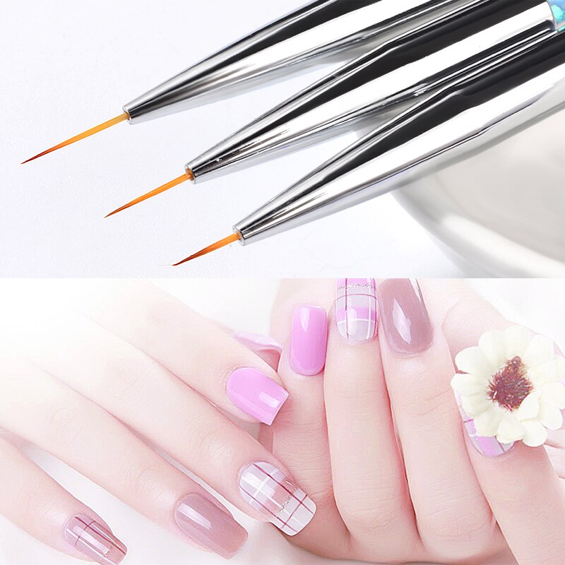 Layhou 5er Set Nail Art Pinsel – Blauer Treibsand-Look, Für French Nails, Kristall & Acryl-Modellage