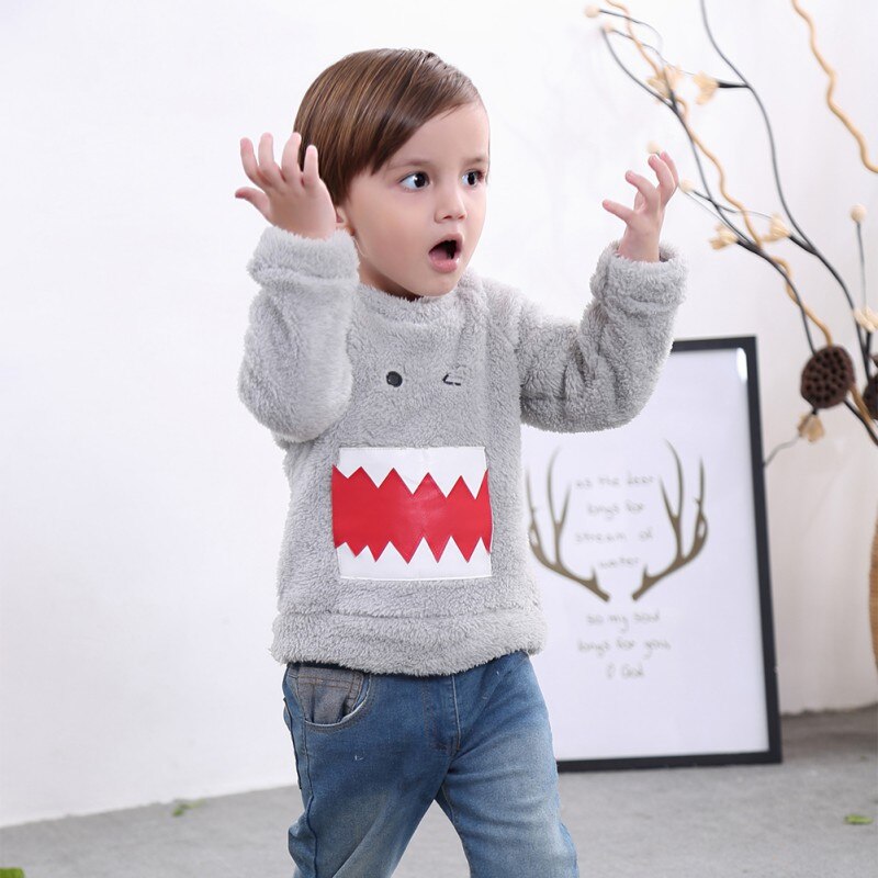 Kinderen Lange Mouw T-shirts Winter Baby Jongens Warm Sweatshirt Baby Tops Baby Kleding Herfst