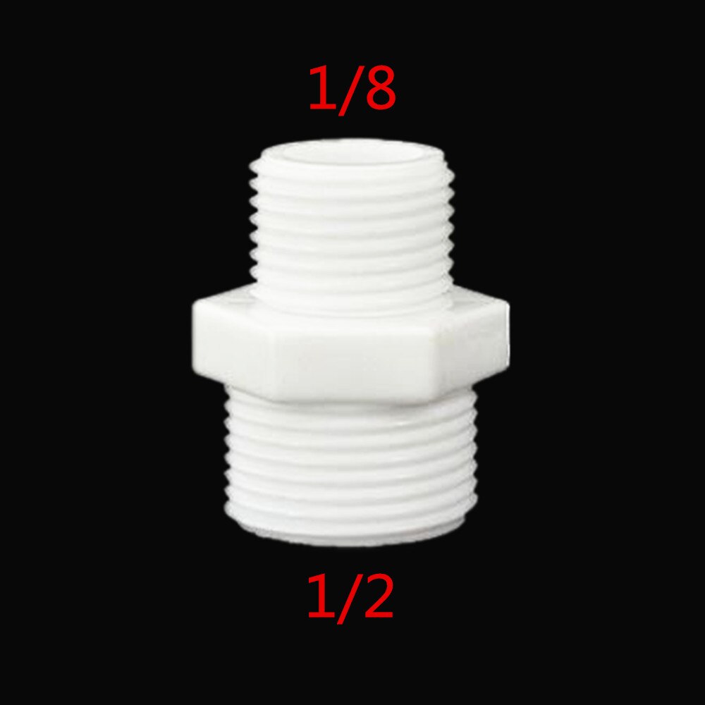 Plastikowa rurka złączka pneumatyczna 1/8 "1/4" 3/8 "1/2" 3/4 "1" BSP mężczyzna X mężczyzna zmień nypel sześciokątny złącze rury łącznik adaptera: 01-04