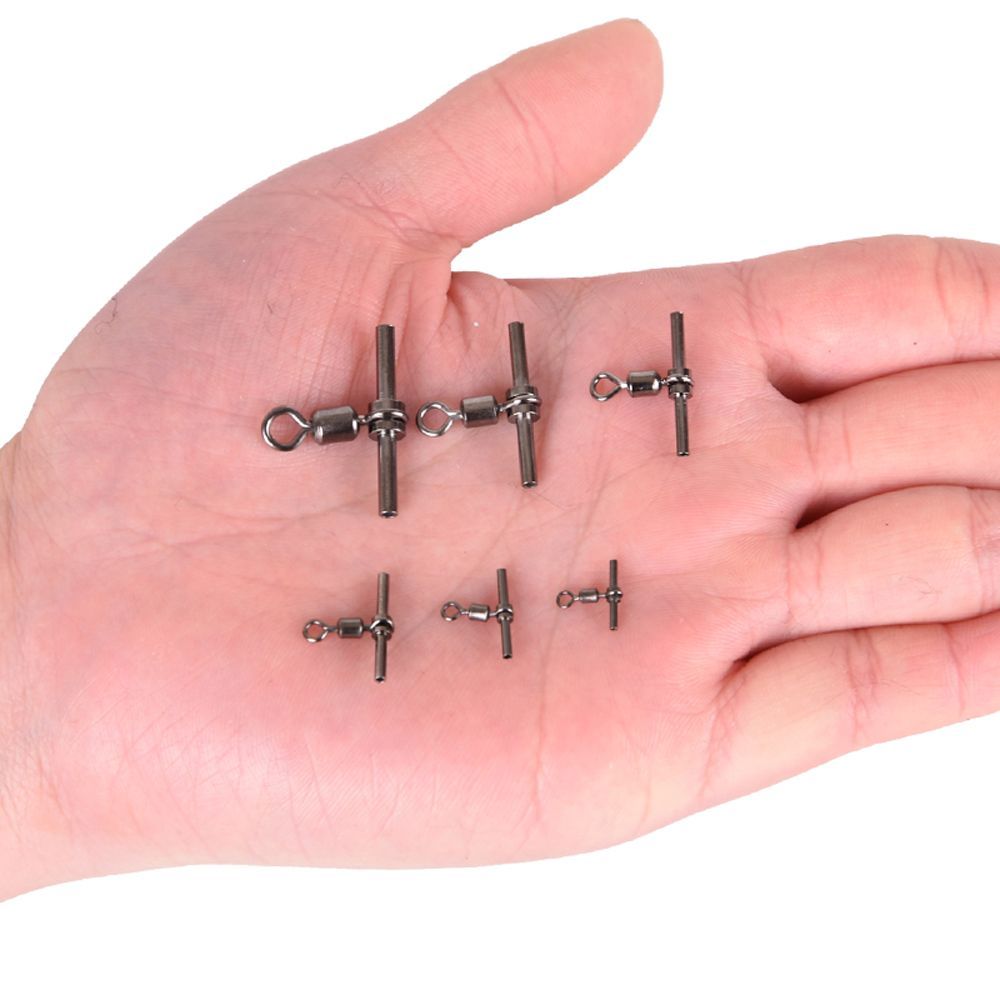 10Pcs Cross SwivelBall Bearing Fish Line Rolling Swivel Fishing Hook Connector Cross Line Crane Fishhook Connector