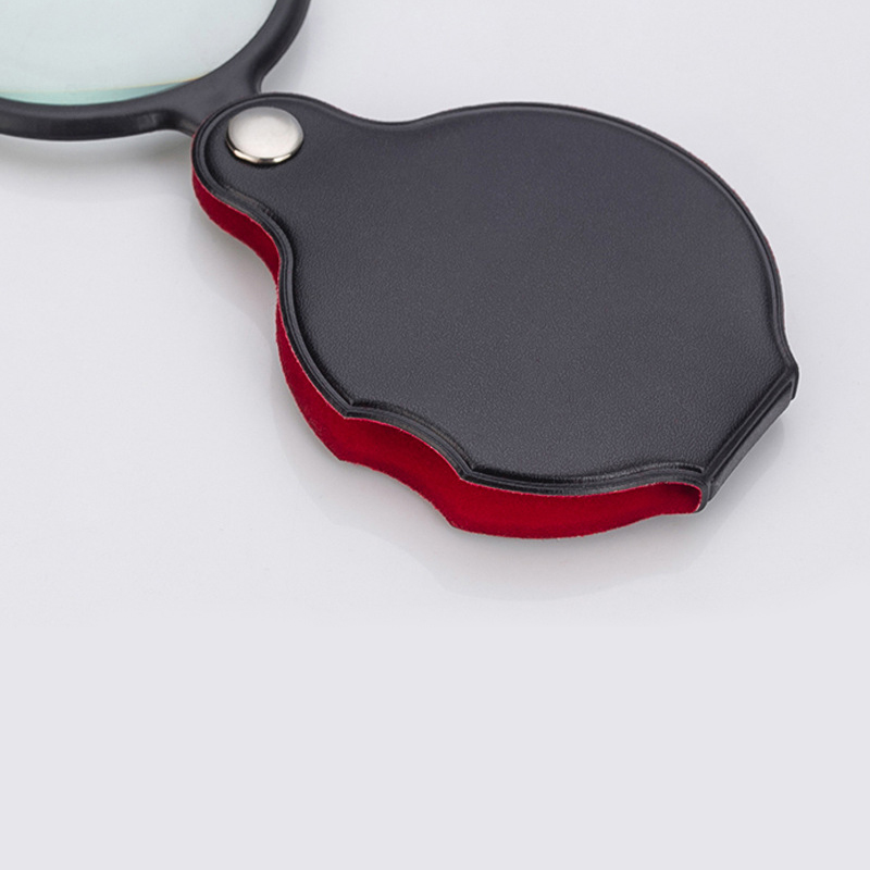 Draagbare Handheld Vergrootglas 6X 8X Lederen Vergrootglas Loupe Pocket Vergrootglas Reading Monocle Sieraden Loupe Glazen Lup