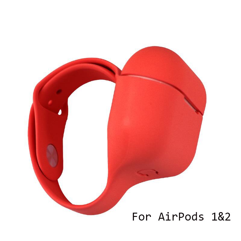 Full Protect Soft Case For Apple AirPods Pro 3 2 1 Wrist Band Sports Case For Air Pods 3 2 1 Pro Silicon Portable Bag Cover Capa: Red For 1 2