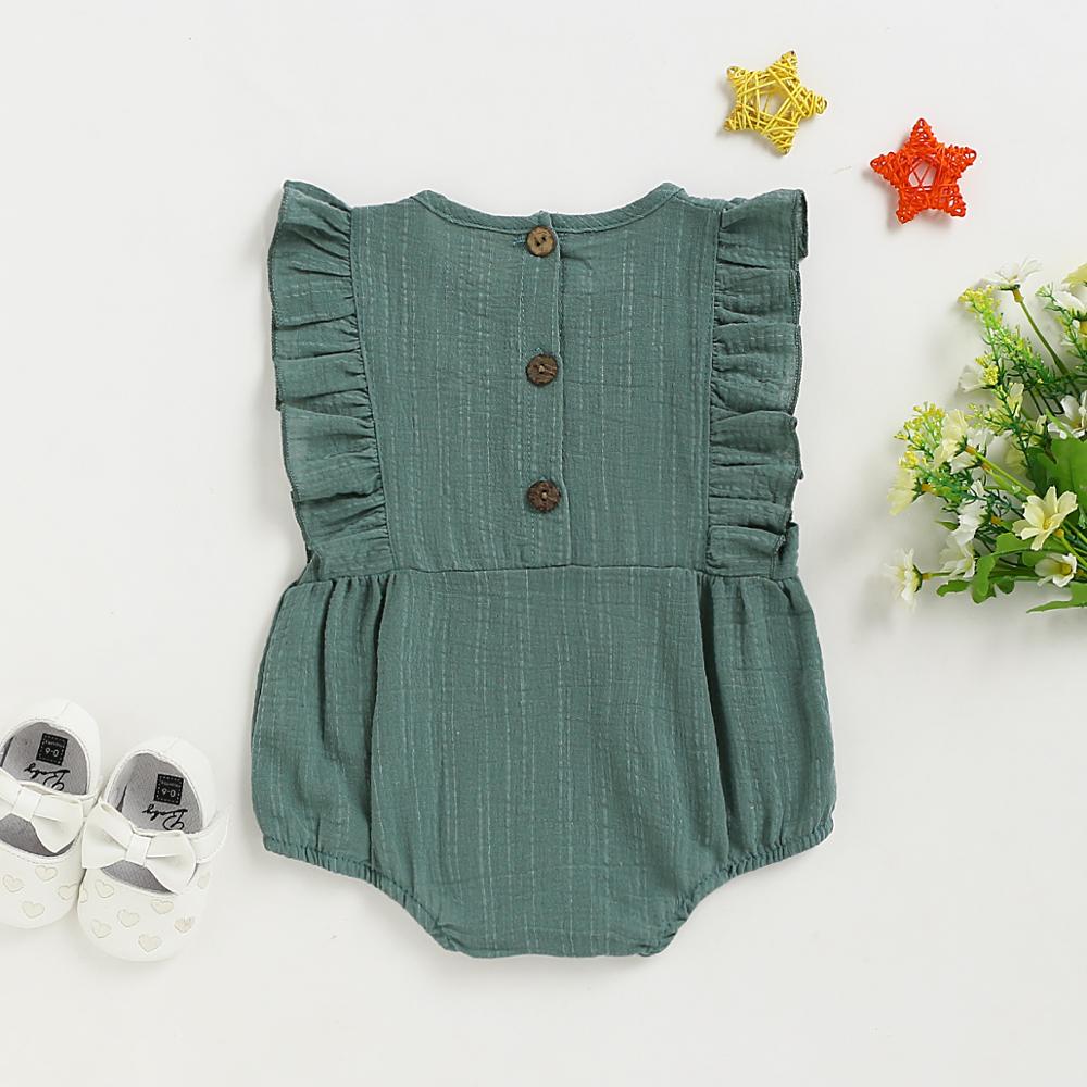 Barboteuse pour bébés garçons et filles, sans manches, à volants, motif Floral, vêtements d'été, tenue décontractée, une pièce,