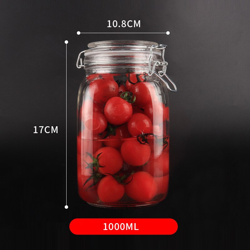 Glass Jars With Airtight Lids Mason Jars Glass Jars With Leak Proof Rubber Gasket Storage Jars With Hinged Lid for Home THIN889: dark