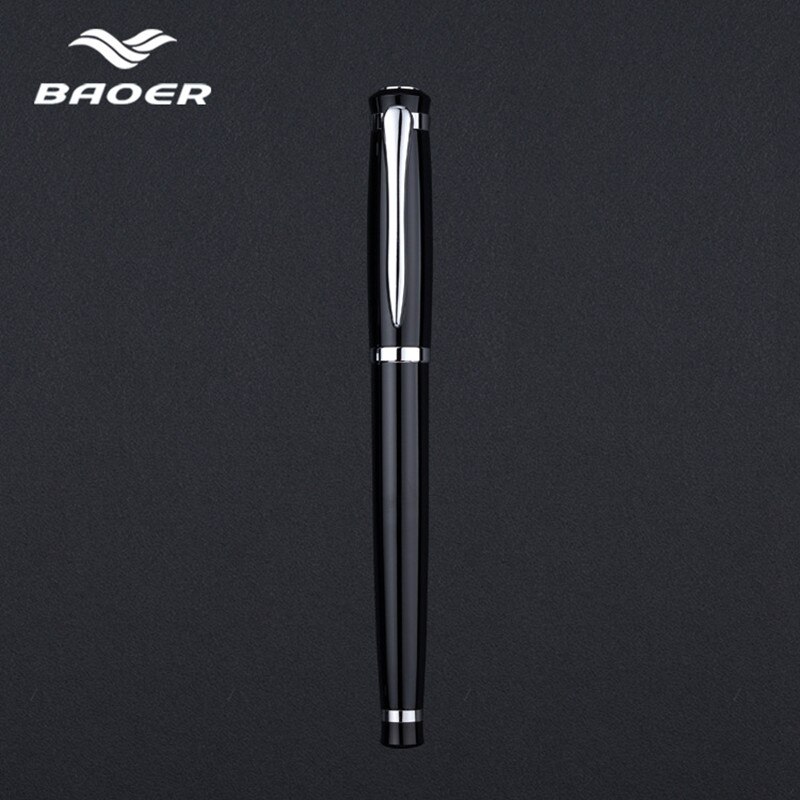 Baoer Zwart Kalligrafie Pen Verf Sneeuwvlok Vulpen Caneta 0.5Mm Fijne Tip Schrijven Inkt Pennen Kantoor